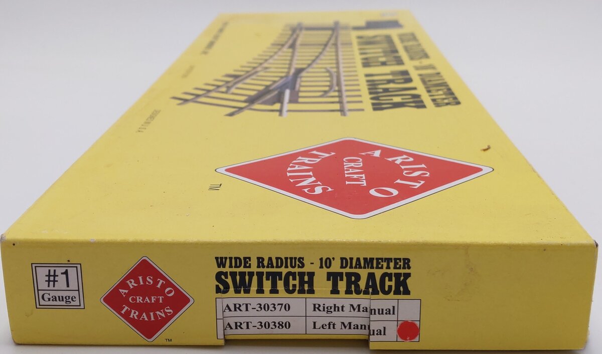 Aristo-Craft 30380 G Brass Left Hand 10' Wide Radius Manual Switch Turnout EX/Box