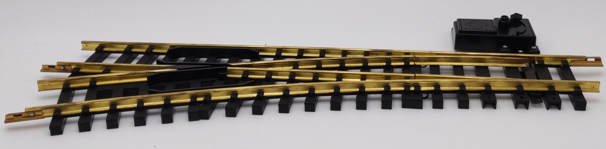 Aristo-Craft 30380 G Brass Left Hand 10' Wide Radius Manual Switch Turnout EX/Box