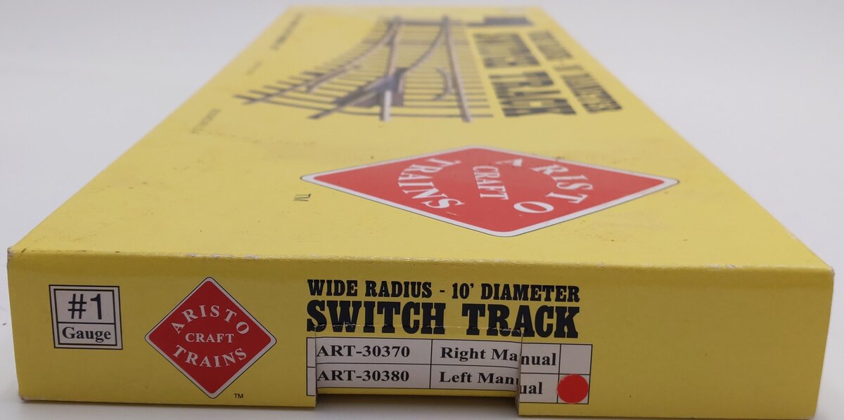 Aristo-Craft 30380 G Brass Left Hand 10' Wide Radius Manual Switch Turnout EX/Box