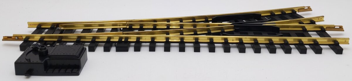 Aristo-Craft 30380 G Brass Left Hand 10' Wide Radius Manual Switch Turnout EX/Box