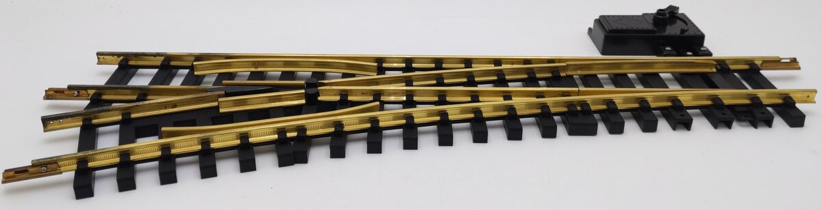 Aristo-Craft 30380 G Brass Left Hand 10' Wide Radius Manual Switch Turnout VG/Box