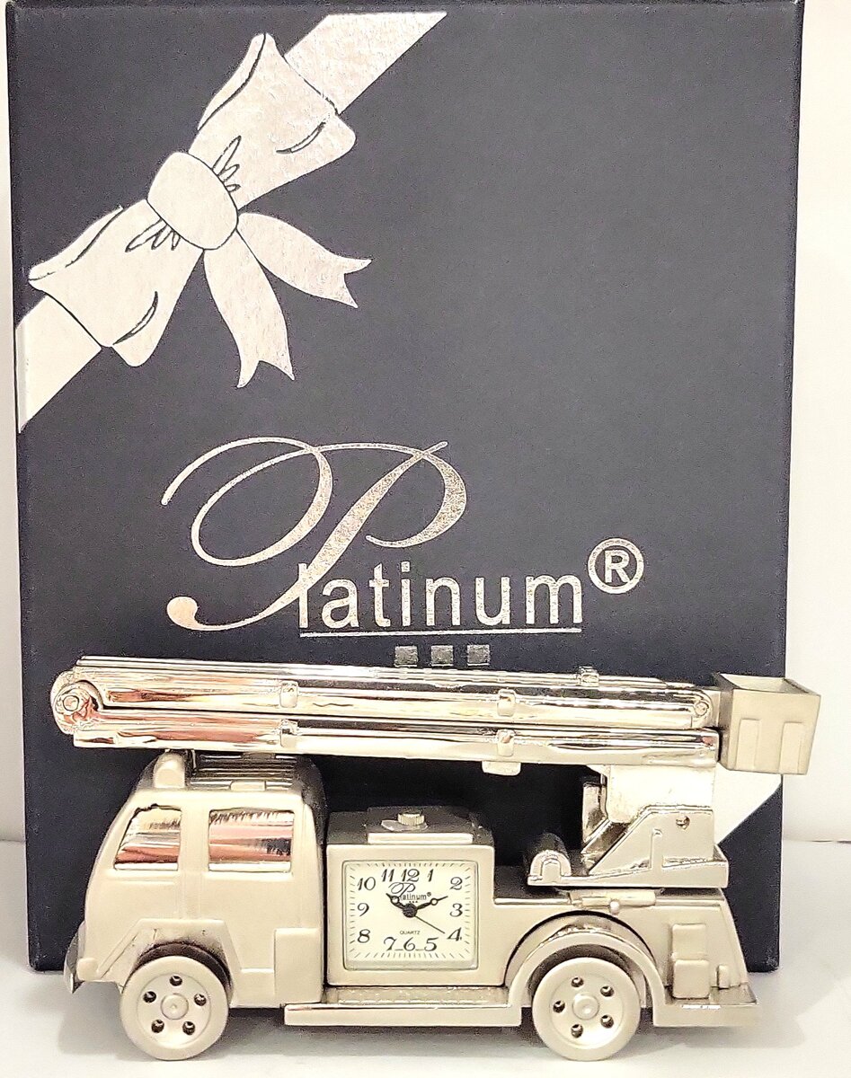 Platinum C442SIL Silver Engineering Car Clock LN/Box
