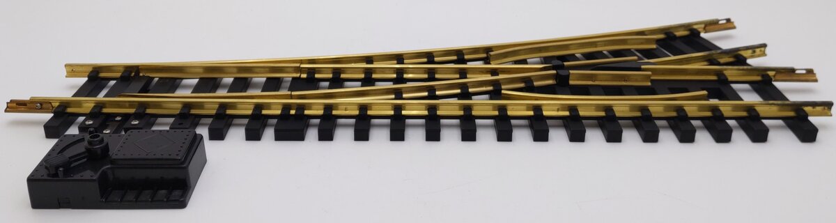 Aristo-Craft 30380 G Brass Left Hand 10' Wide Radius Manual Switch Turnout VG/Box