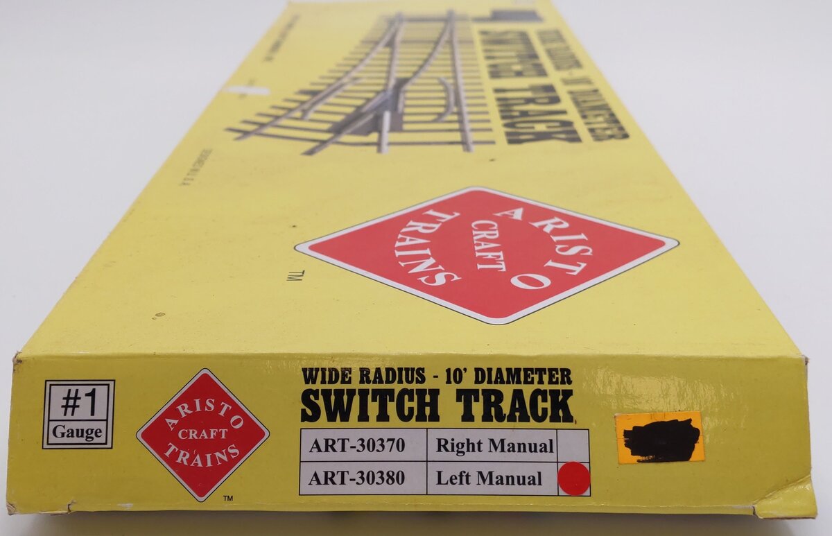 Aristo-Craft 30380 G Brass Left Hand 10' Wide Radius Manual Switch Turnout VG/Box