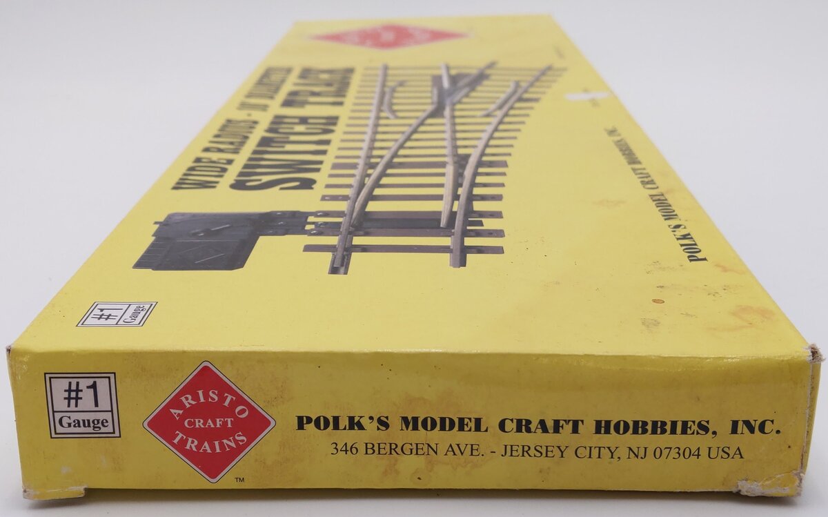 Aristo-Craft 30380 G Brass Left Hand 10' Wide Radius Manual Switch Turnout VG/Box
