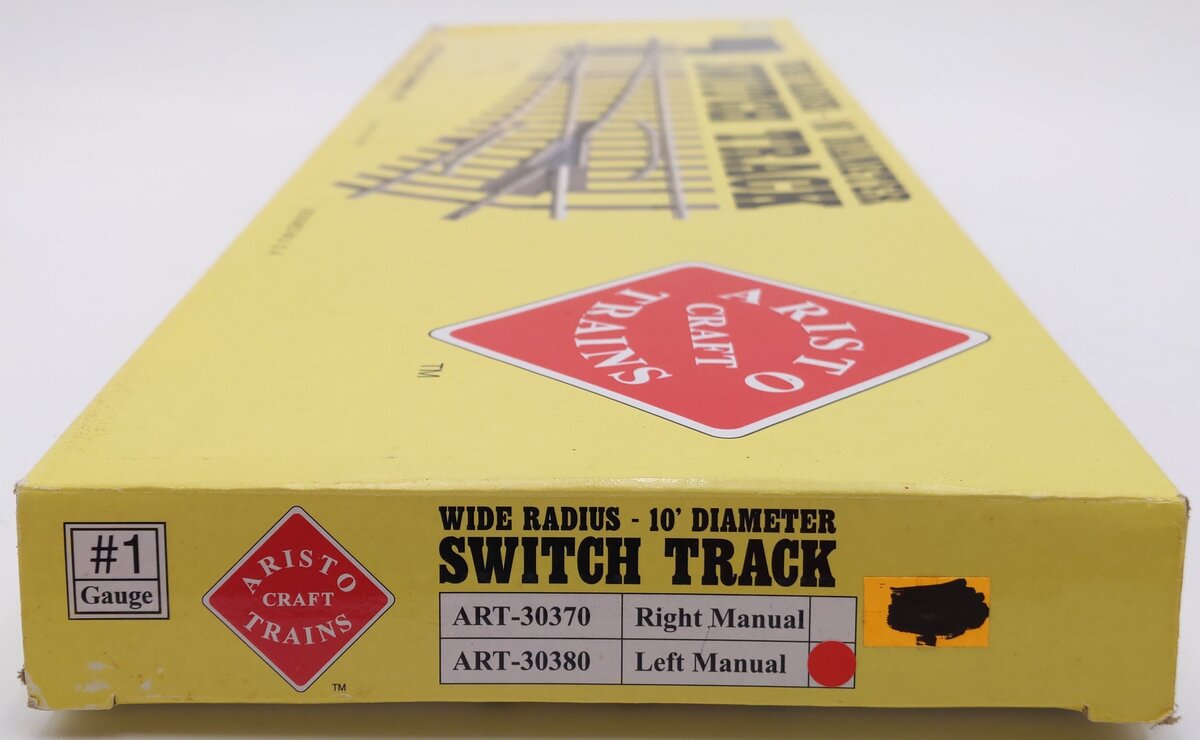 Aristo-Craft 30380 G Brass Left Hand 10' Wide Radius Manual Switch Turnout VG/Box