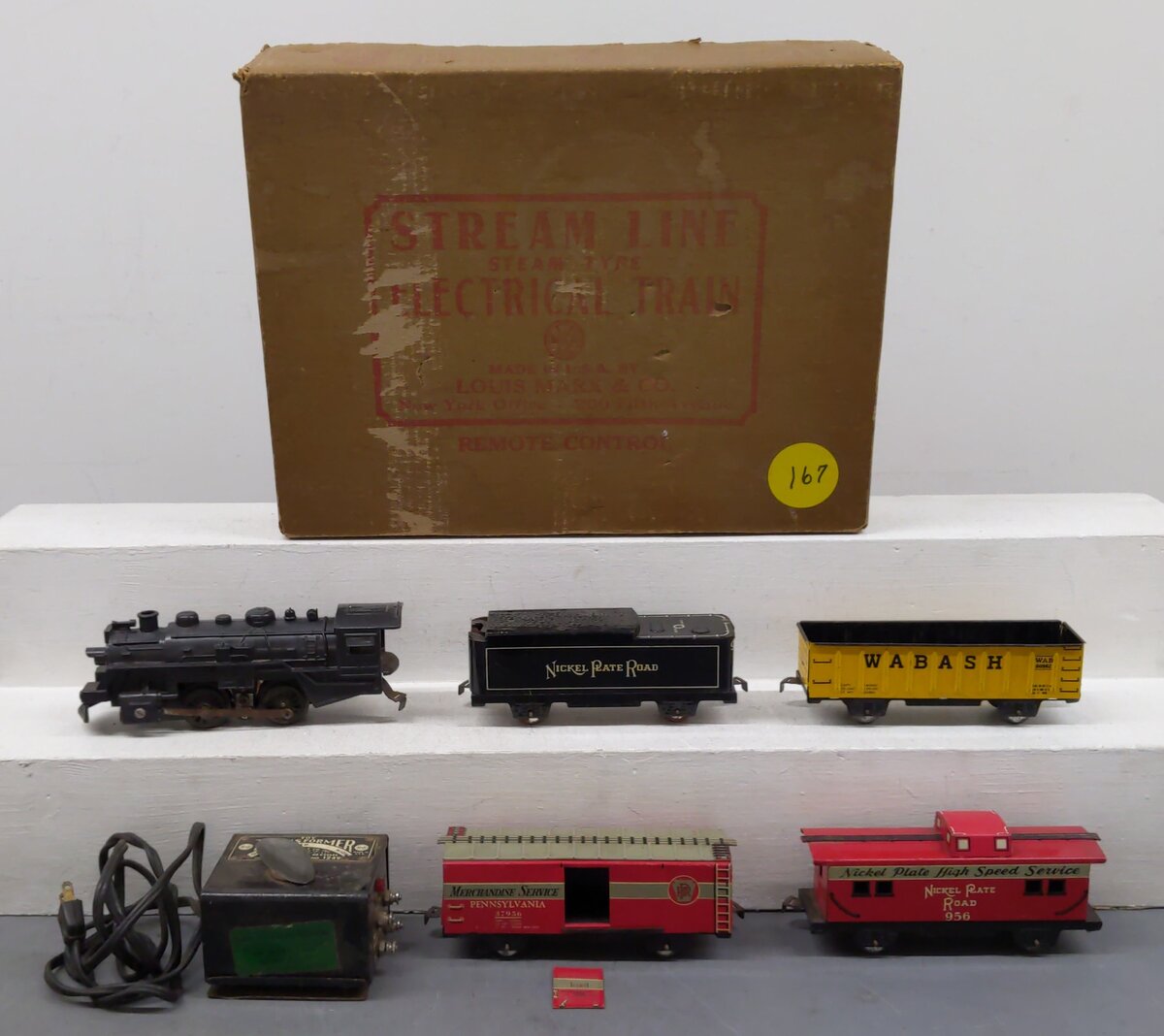 Marx 10000 Vintage O Gauge Stream Line Electric Steam Freight Train Set VG/Box