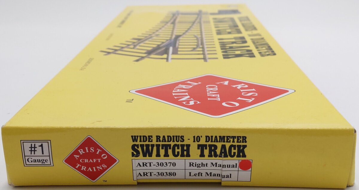 Aristo-Craft 30380 G Brass Left Hand 10' Wide Radius Manual Switch Turnout EX/Box