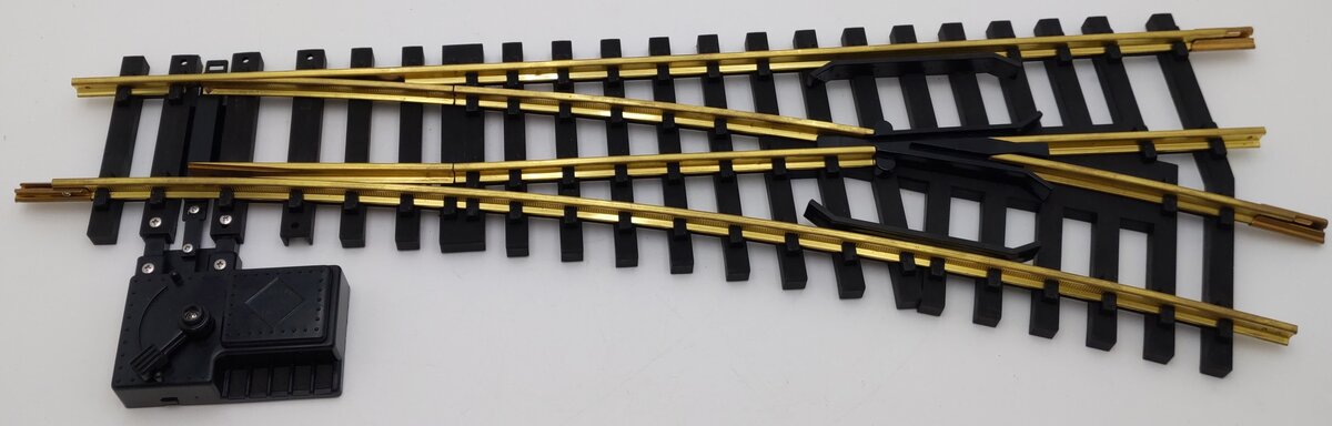 Aristo-Craft 30380 G Brass Left Hand 10' Wide Radius Manual Switch Turnout EX/Box