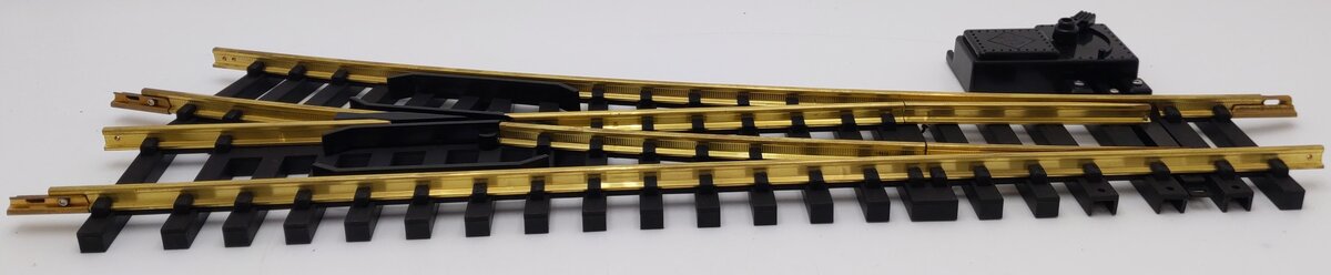 Aristo-Craft 30380 G Brass Left Hand 10' Wide Radius Manual Switch Turnout EX/Box
