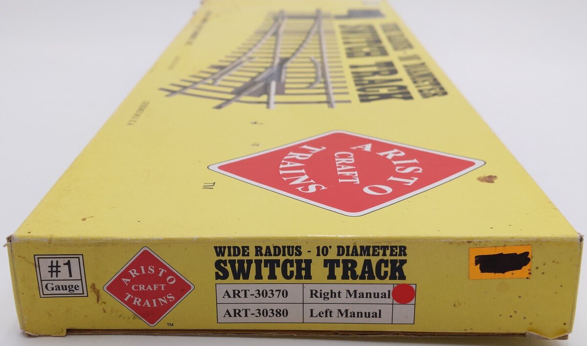 Aristo-Craft 30370 G Brass Wide Radius Right Hand 10' Manual Switch Turnout VG/Box