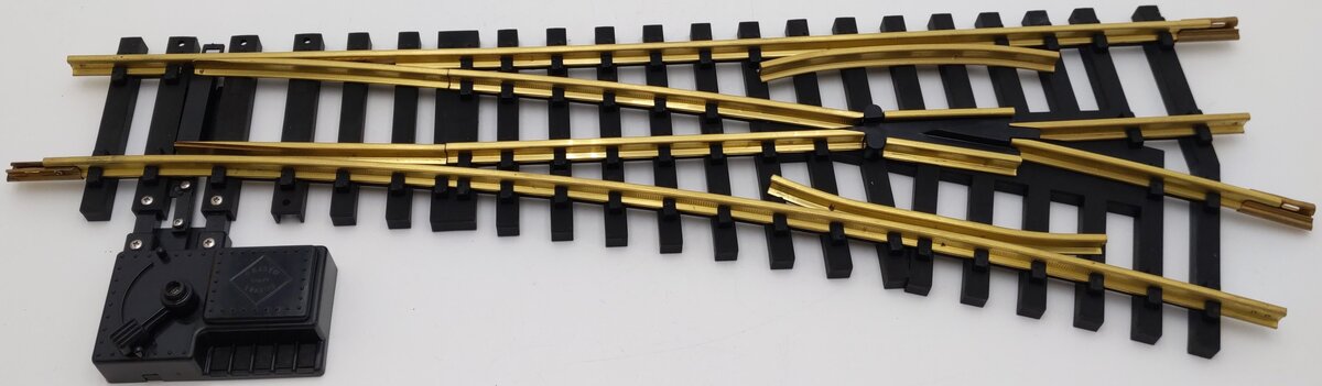 Aristo-Craft 30370 G Brass Wide Radius Right Hand 10' Manual Switch Turnout VG/Box