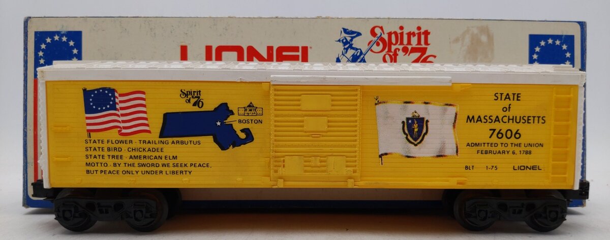 Lionel 6-7606 O Gauge State of Massachusetts Boxcar #7606 EX/Box
