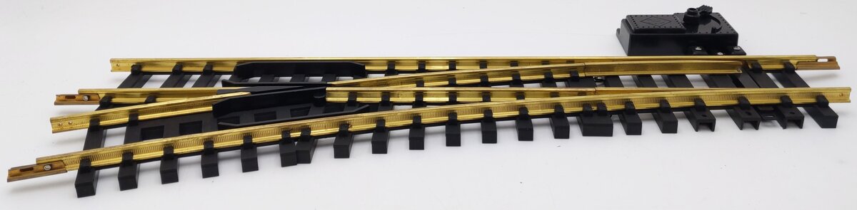 Aristo-Craft 30380 G Brass Left Hand 10' Wide Radius Manual Switch Turnout EX/Box