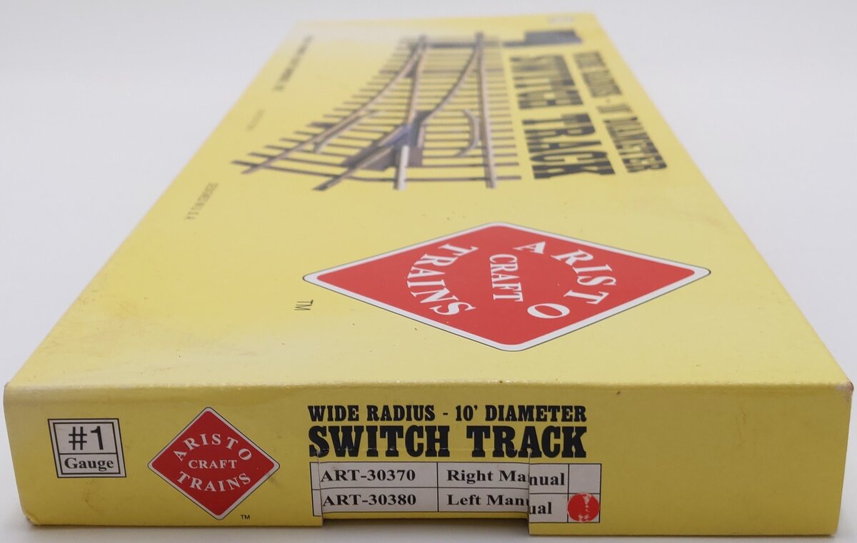 Aristo-Craft 30380 G Brass Left Hand 10' Wide Radius Manual Switch Turnout EX/Box