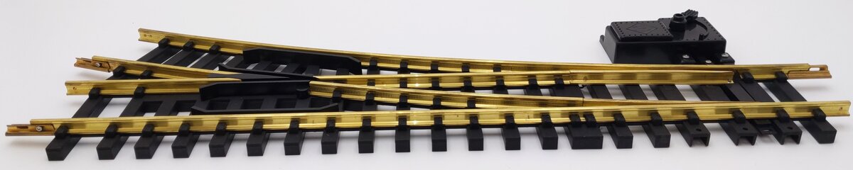 Aristo-Craft 30370 G Brass Wide Radius Right Hand 10' Manual Switch Turnout EX/Box