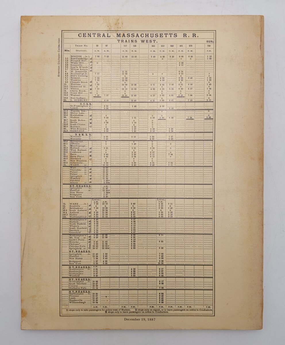 The Central Mass Paperback Book By The Boston & Maine RR Historical Society INC. EX