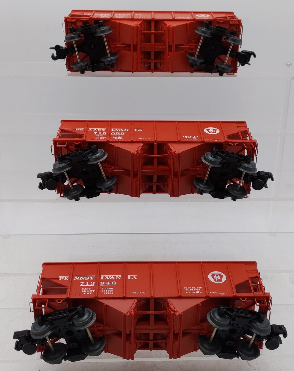 Lionel 6-85274 O Gauge Pennsylvania GLA 2-Bay Hopper w/ Coal Load (Set of 3) EX