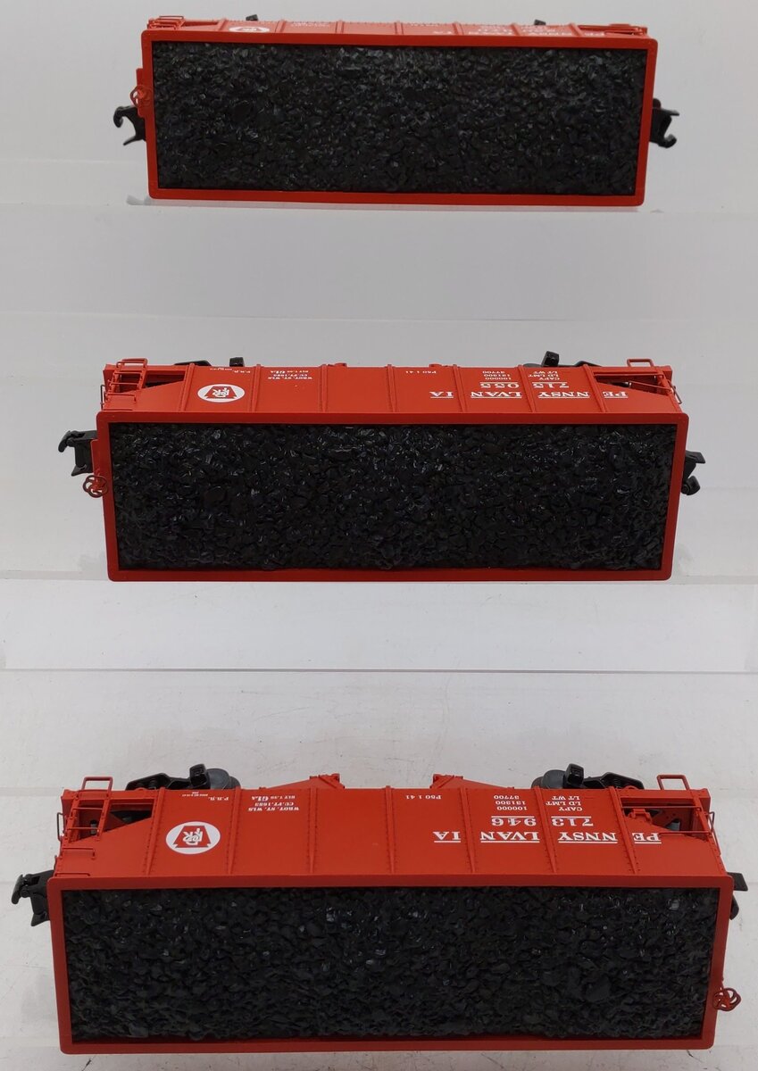 Lionel 6-85274 O Gauge Pennsylvania GLA 2-Bay Hopper w/ Coal Load (Set of 3) EX