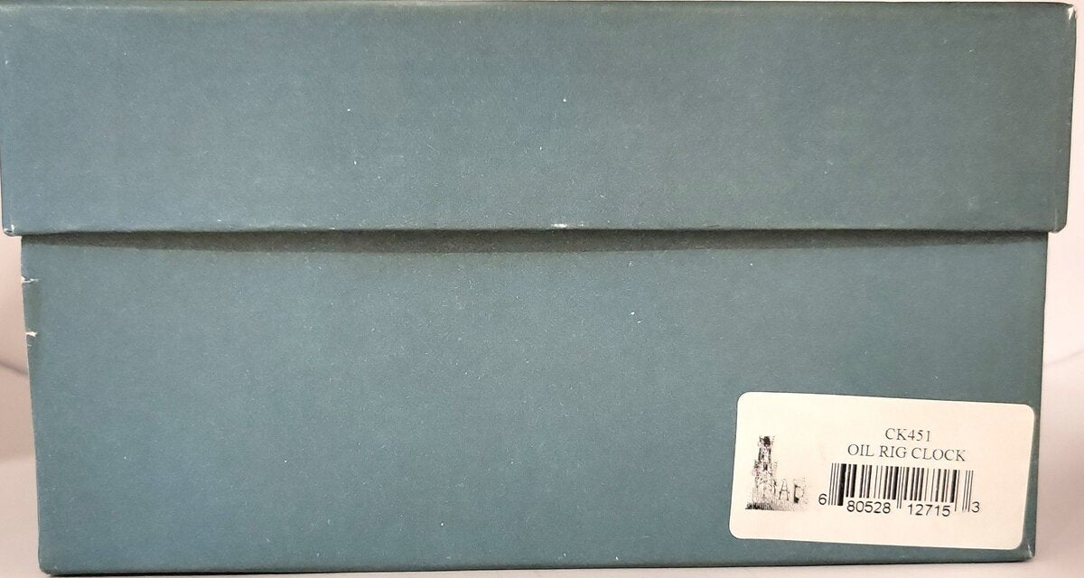 Sanis Enterprises CK451 Silver Oil Rig Clock LN/Box