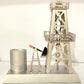 Sanis Enterprises CK451 Silver Oil Rig Clock LN/Box