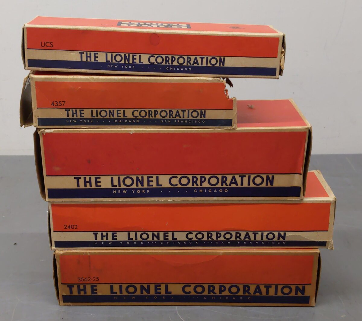 Lionel Vintage O Empty Boxes: 65, 4357, 153, 6472, 2466WX, 6414, 6520, 3424 [20]/Box