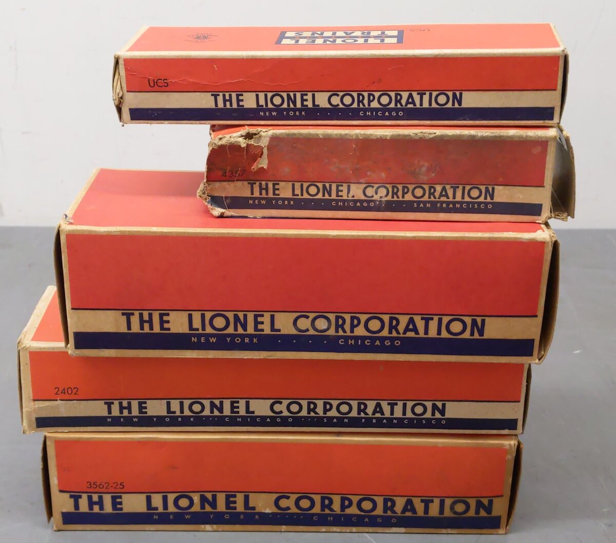 Lionel Vintage O Empty Boxes: 65, 4357, 153, 6472, 2466WX, 6414, 6520, 3424 [20]/Box