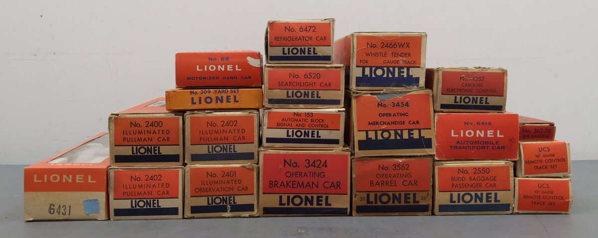 Lionel Vintage O Empty Boxes: 65, 4357, 153, 6472, 2466WX, 6414, 6520, 3424 [20]/Box