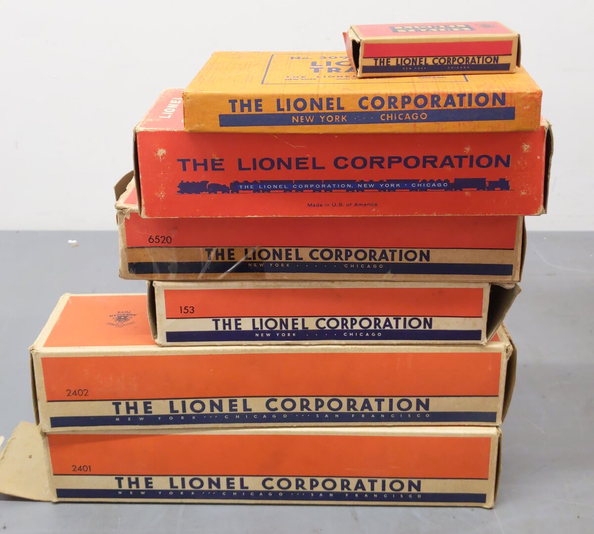 Lionel Vintage O Empty Boxes: 65, 4357, 153, 6472, 2466WX, 6414, 6520, 3424 [20]/Box
