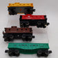 Lionel O Gauge Assorted Freight Cars #6017, #16915, #9066, #6167 [4] EX