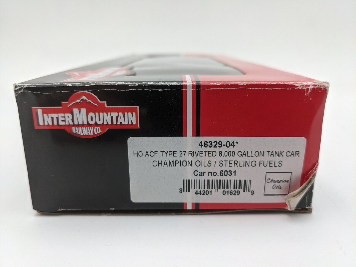 InterMountain 46329-04 HO Champion Oils/Sterling Fuels ACF Riveted Tank Car EX/Box