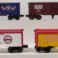 Lionel O Gauge Assorted Freight Cars: 6-19539, 6-29298, 6-9870, 6-9217 [4] EX/Box