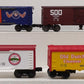 Lionel O Gauge Assorted Freight Cars: 6-19539, 6-29298, 6-9870, 6-9217 [4] EX/Box