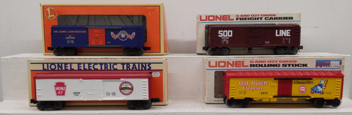 Lionel O Gauge Assorted Freight Cars: 6-19539, 6-29298, 6-9870, 6-9217 [4] EX/Box