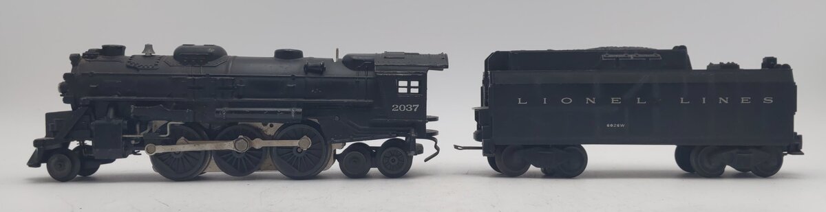 Lionel 2037 Vintage O 2-6-4 Die-Cast Steam Locomotive and 6026W Tender EX