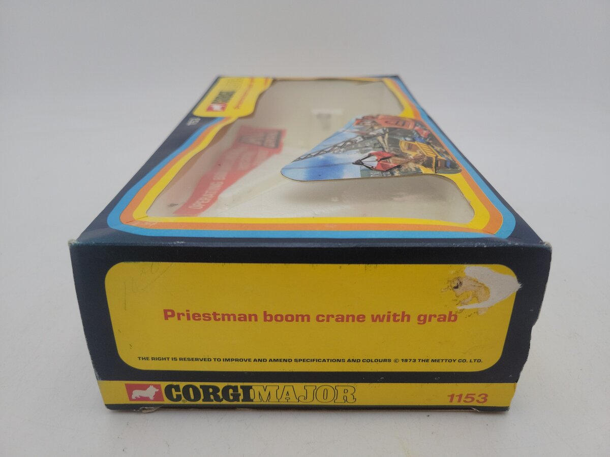 Corgi 1153 1:43 Scale Priestman Boom Crane WIth Hi Grab Diecast EX/Box