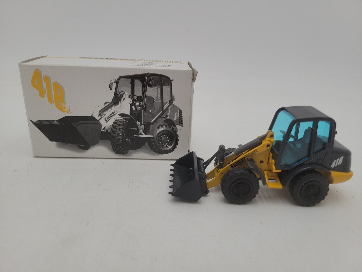 NZG 483 1:64 Scale Black & Yellow Kramer Allrad 418 Wheel Loader Die Cast EX/Box