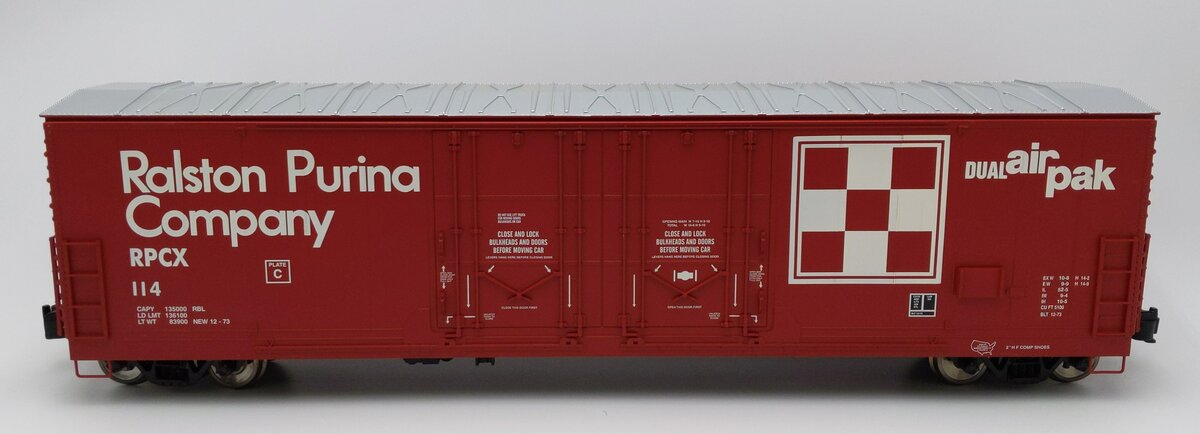 Aristo-Craft 50001 G Scale 53' Evans Double Plug Door Boxcar Ralston-Purina #114 LN/Box