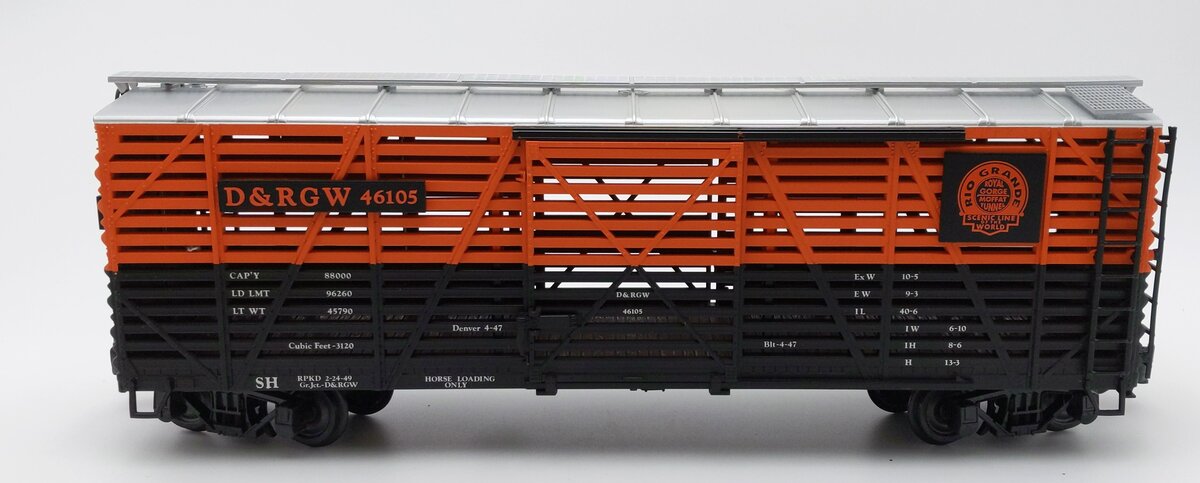 Aristo-Craft 46105 G Scale Denver & Rio Grand Western Stock Car LN/Box