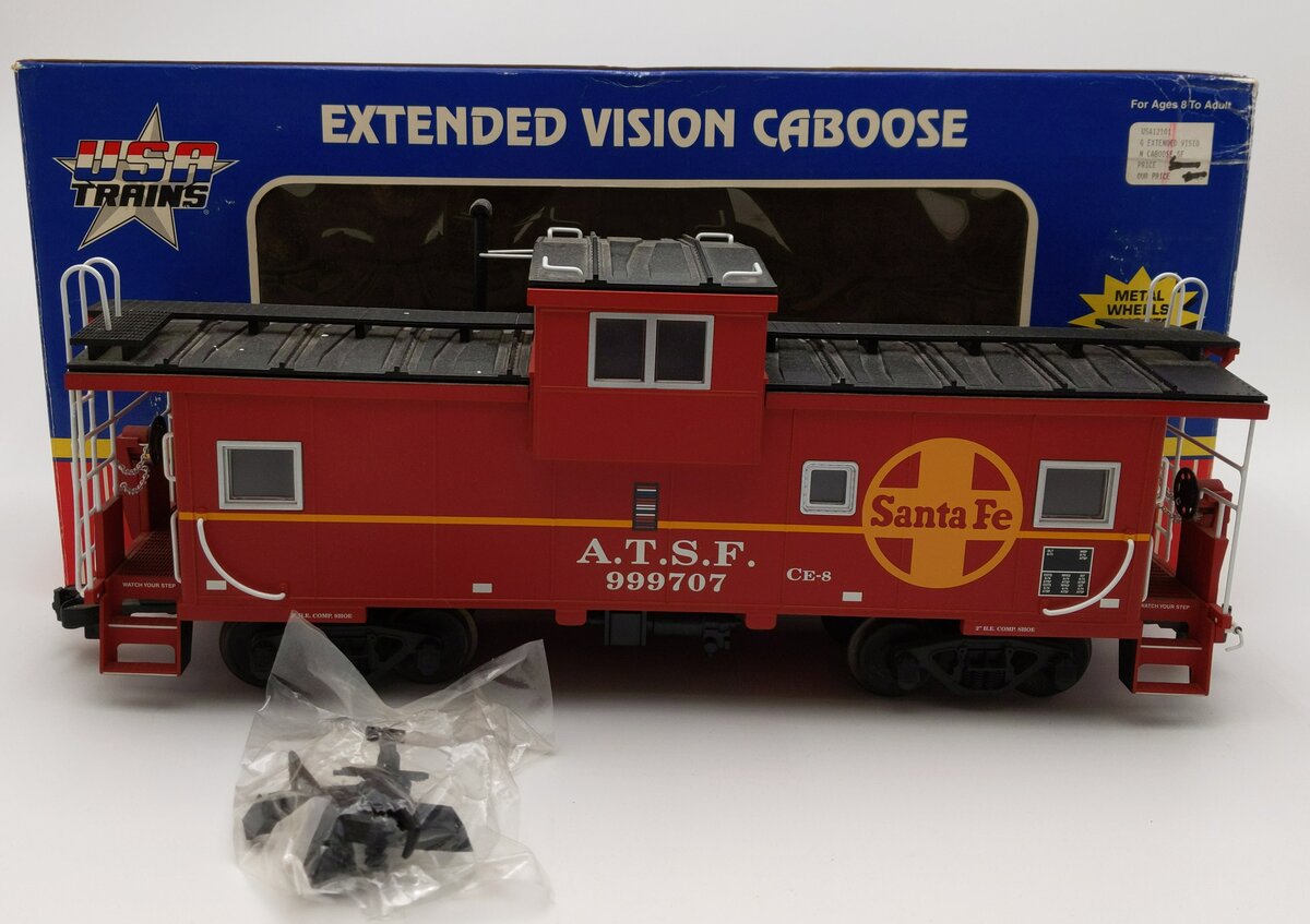 USA Trains 12101 G Santa Fe Lighted Extended Vision Caboose EX/Box