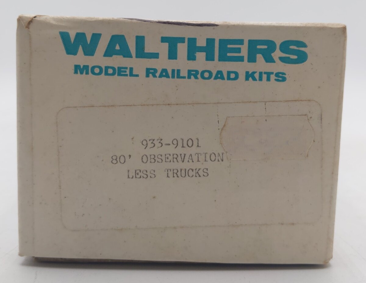 Walthers 933-9101 O Gauge Vintage Pullman w/ Interior 80' Observation Car Kit LN/Box