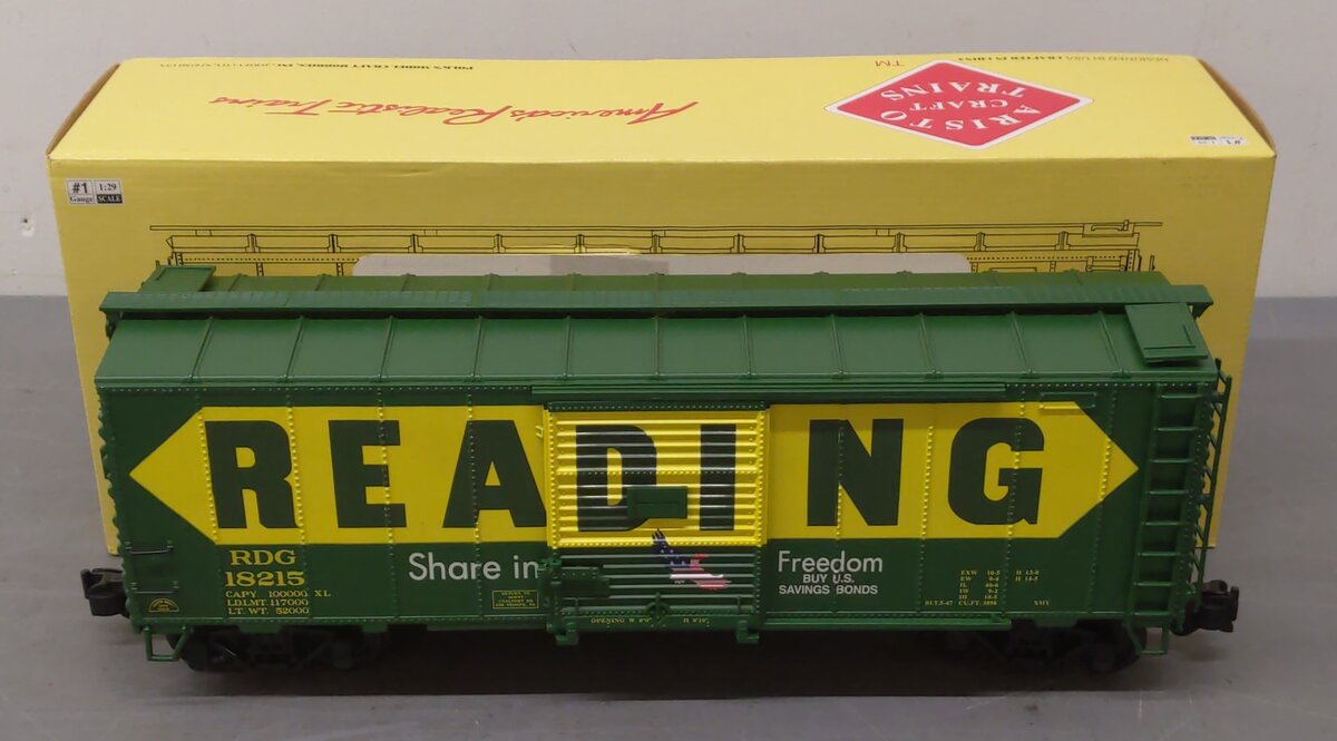 Aristo-Craft 46024 G Scale Reading Steel-Side Boxcar #18215 EX/Box