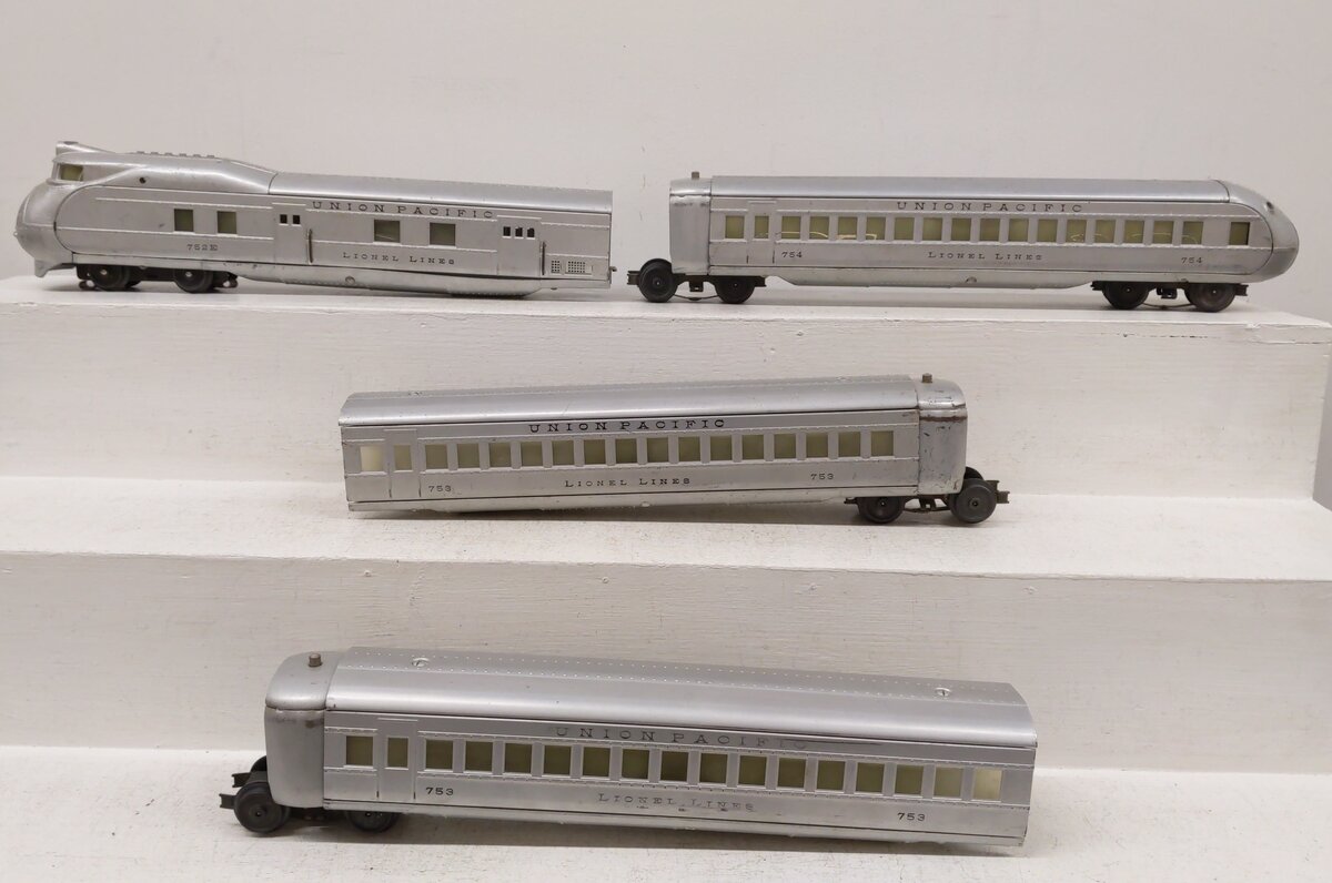 Lionel 752E Vintage O Prewar Union Pacific M10000 Streamliner Set VG