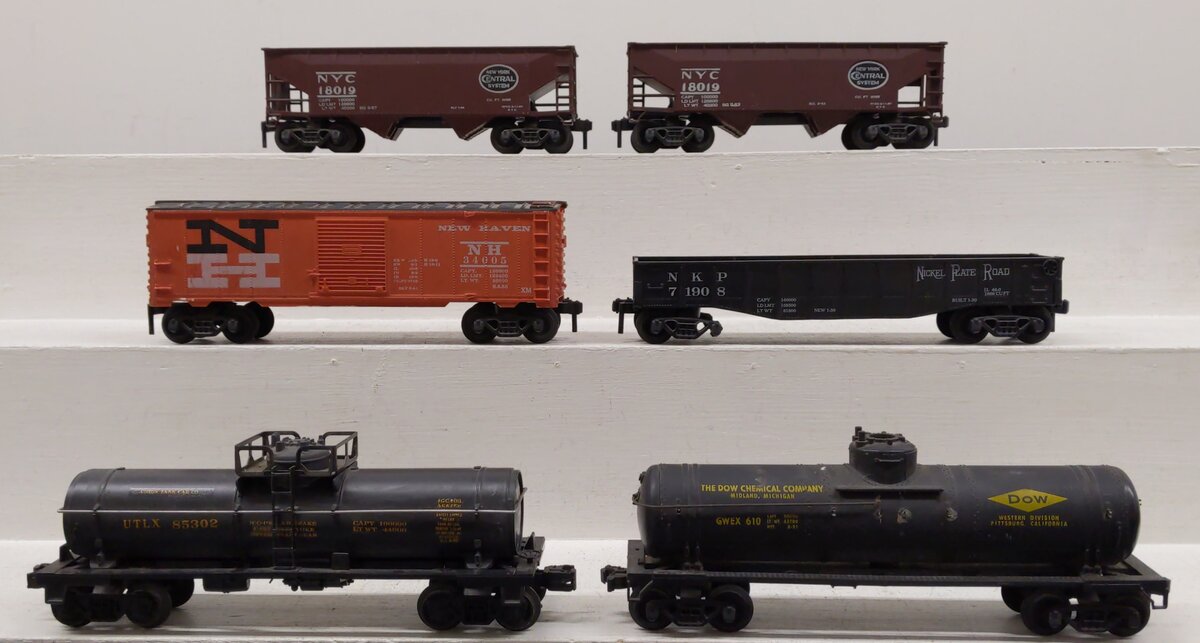 KMT & Lionel O Gauge Freight Cars: 18019, 34005, 85302, 610, 71908 [6] VG