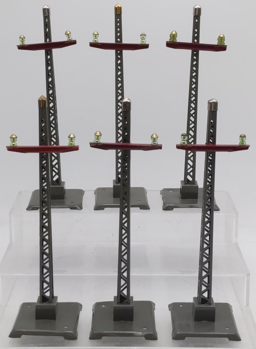Lionel Prewar Standard Gauge Metal Telegraph Poles #60 [6] VG