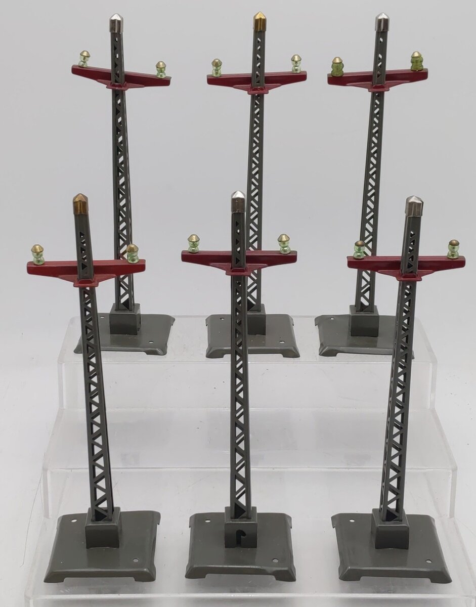 Lionel Prewar Standard Gauge Metal Telegraph Poles #60 [6] VG