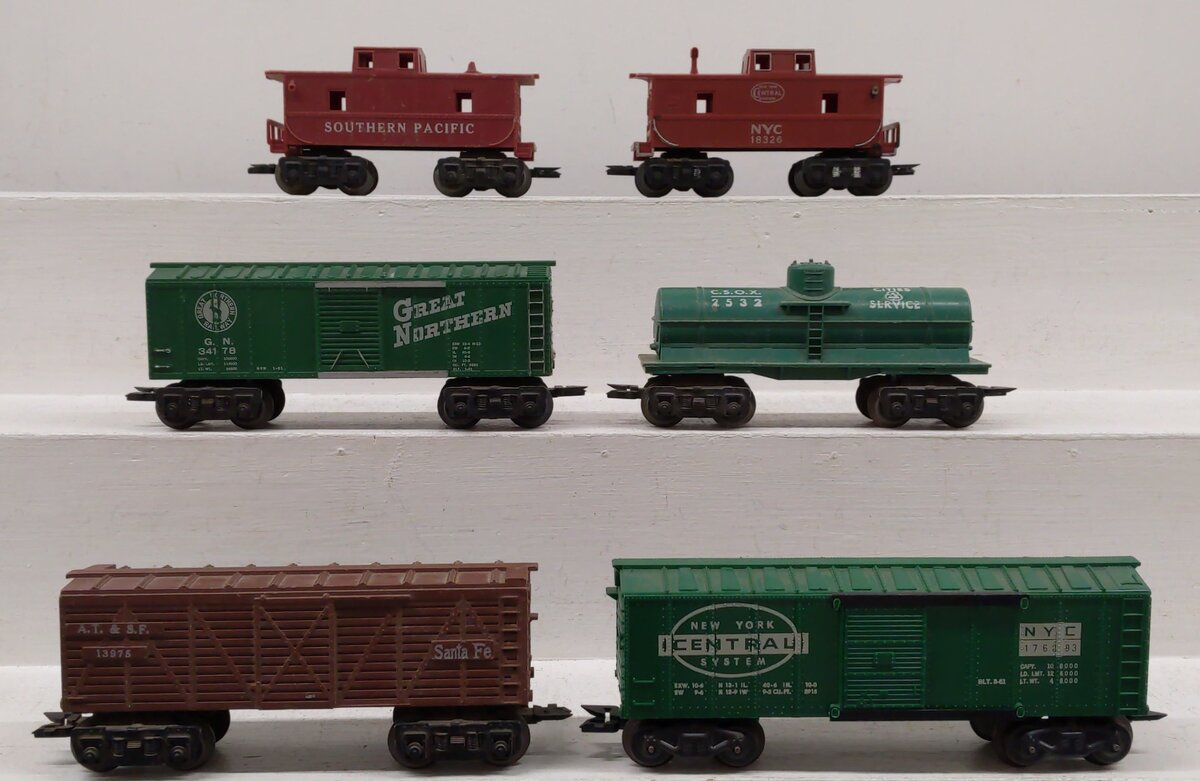 Marx Vintage O Gauge Freight Cars: 2532, 176893, 18326, 34178, 13975 [6] VG