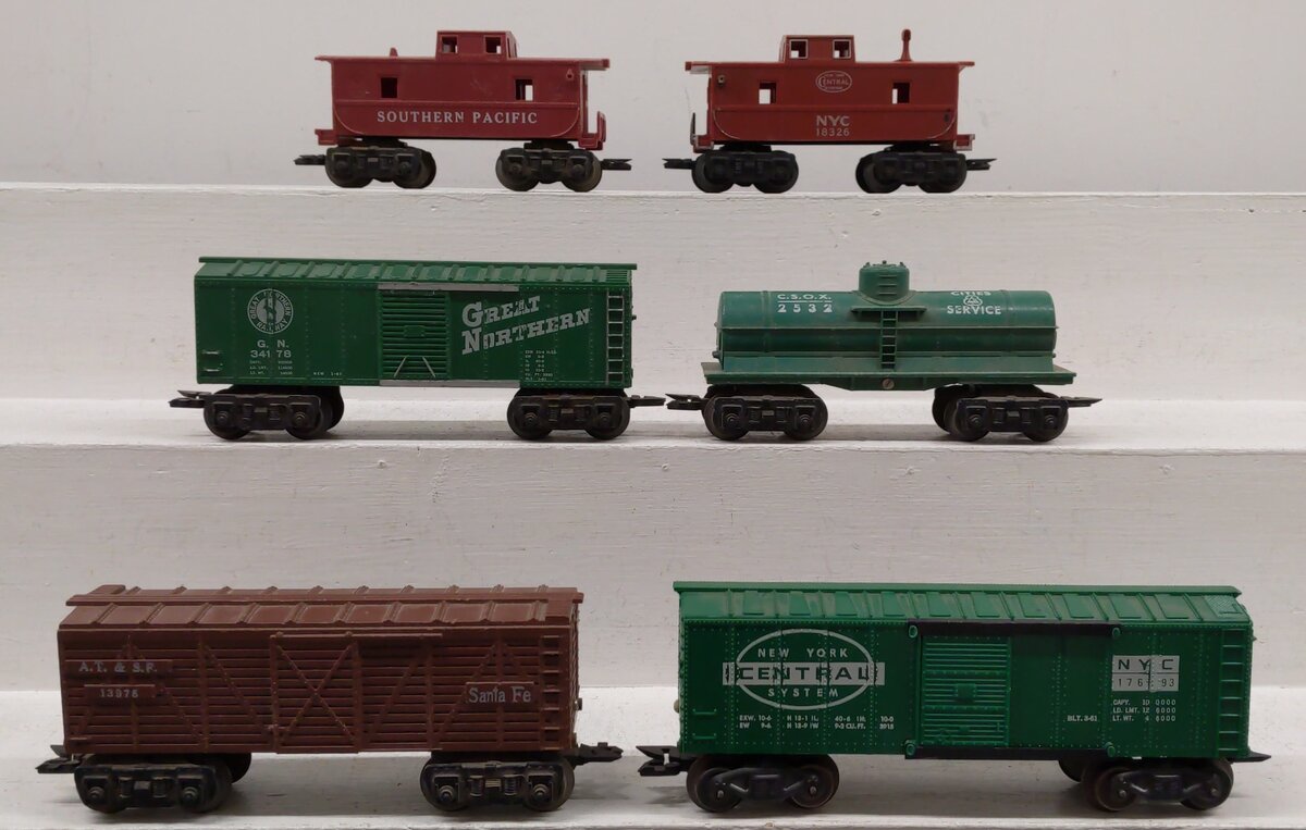 Marx Vintage O Gauge Freight Cars: 2532, 176893, 18326, 34178, 13975 [6] VG