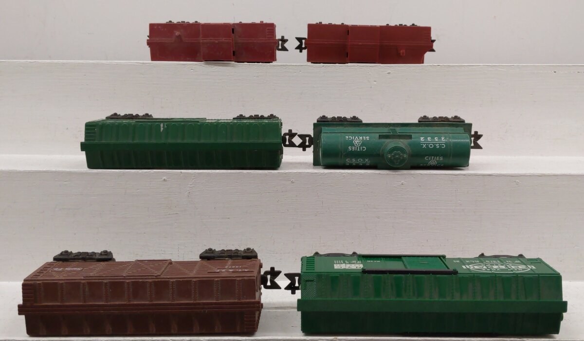 Marx Vintage O Gauge Freight Cars: 2532, 176893, 18326, 34178, 13975 [6] VG