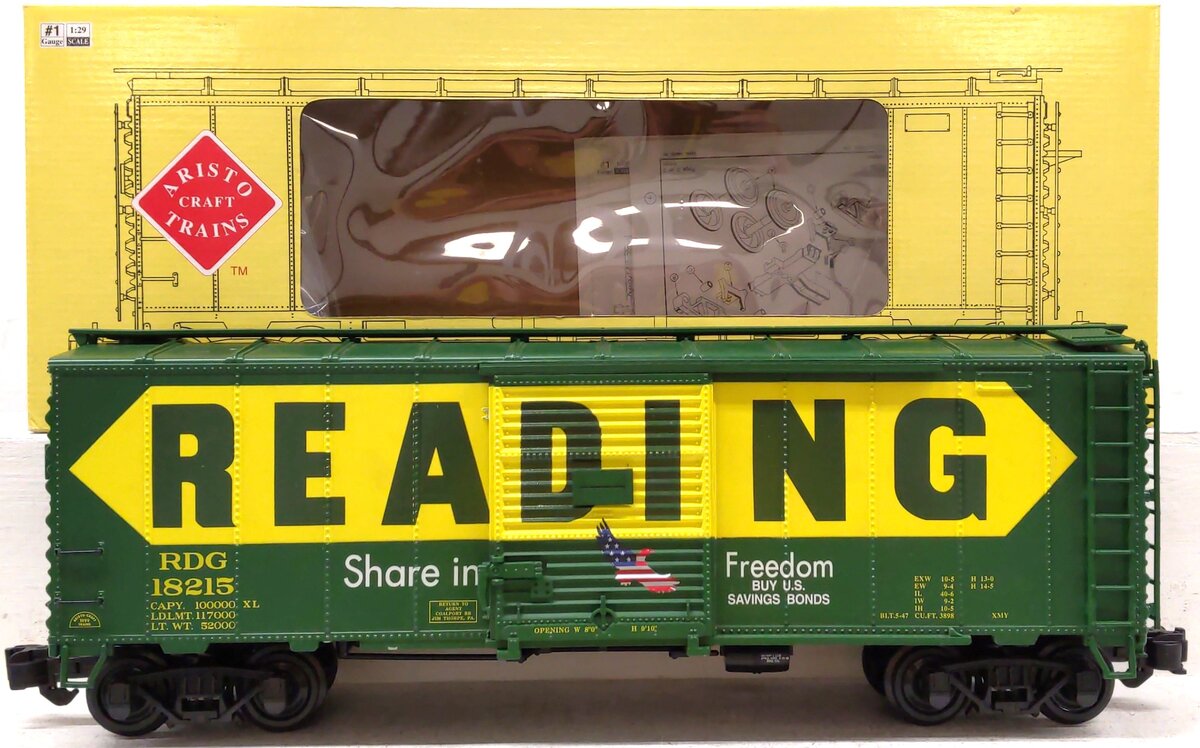 Aristo-Craft 46024 G Scale Reading Steel-Side Boxcar #18215 EX/Box